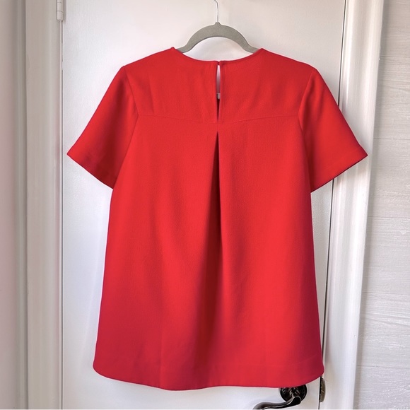 MADEWELL Textured Red A-Line Short Sleeve Blouse - Picture 2 of 8